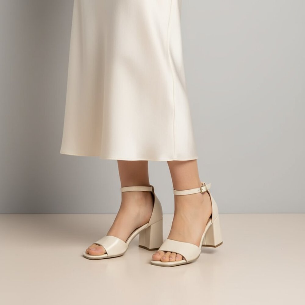 BENVENUTI Leather Wrapped Heel Sandals